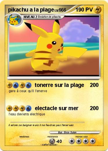 Pokemon pikachu a la plage