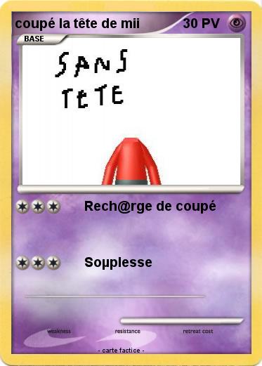 Pokemon coupé la tête de mii