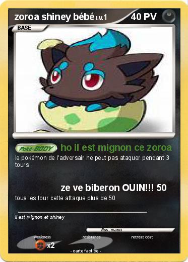 Pokemon zoroa shiney bébé