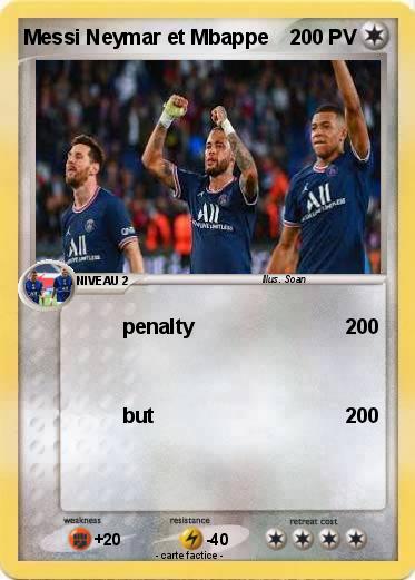 Pokemon Messi Neymar et Mbappe