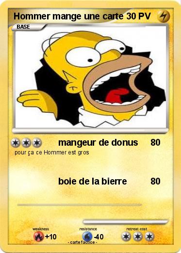 Pokemon Hommer mange une carte