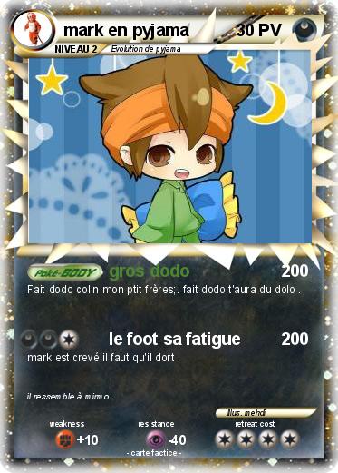 Pokemon mark en pyjama