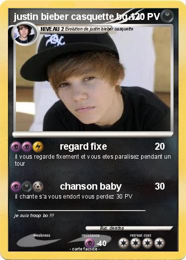 Pokemon justin bieber casquette bg