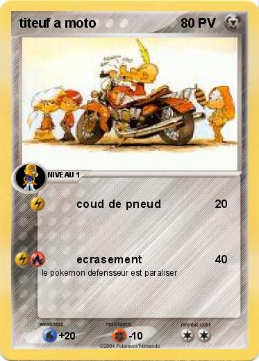 Pokemon titeuf a moto