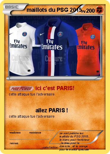 Pokemon maillots du PSG 2015