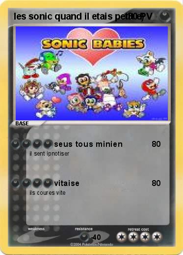 Pokemon les sonic quand il etais petit e)