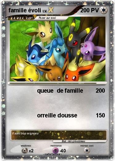 Pokemon famille évoli