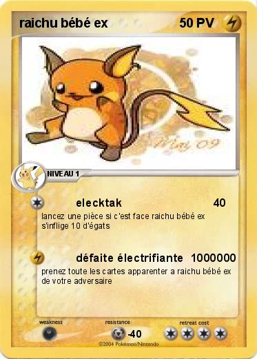 Pokemon raichu bébé ex