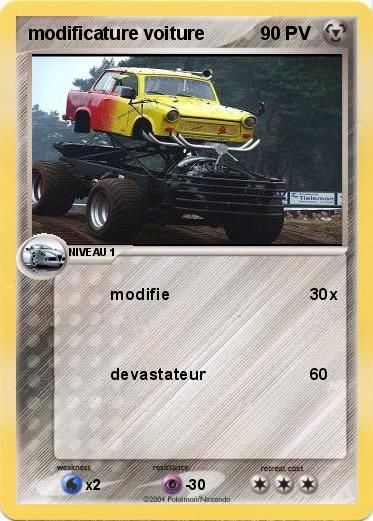 Pokemon modificature voiture