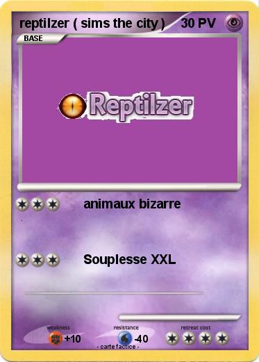 Pokemon reptilzer ( sims the city )