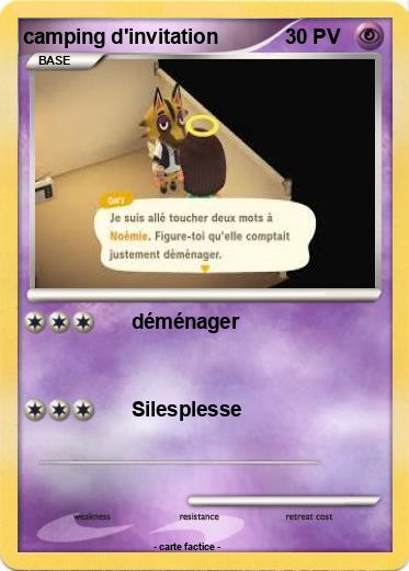 Pokemon camping d'invitation