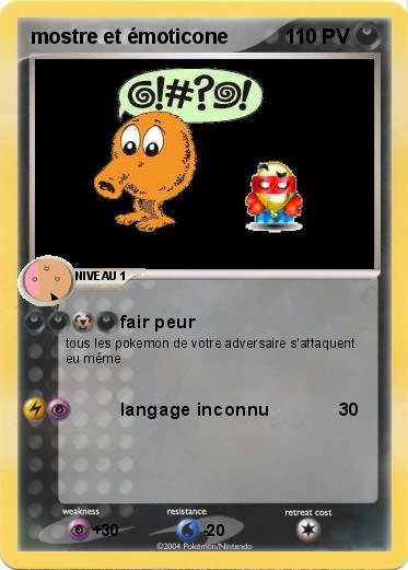 Pokemon mostre et émoticone
