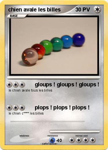 Pokemon chien avale les billes
