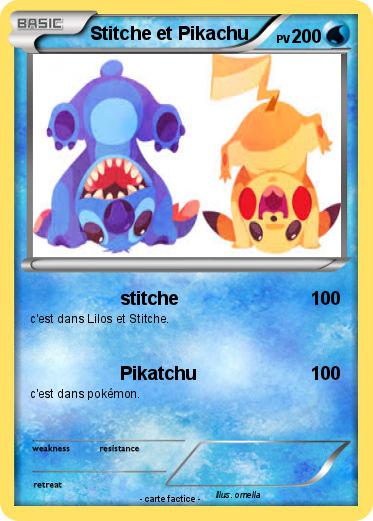 Pokemon Stitche et Pikachu
