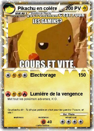 Pokemon Pikachu en colère