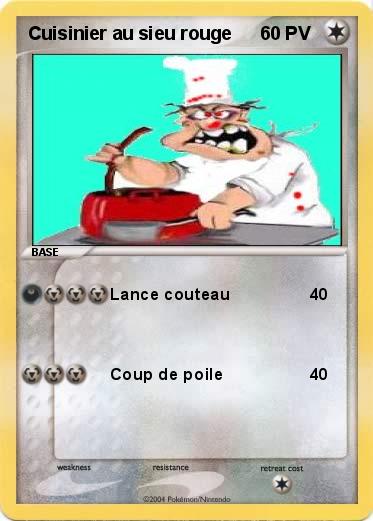 Pokemon Cuisinier au sieu rouge