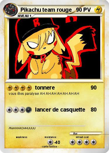 Pokemon Pikachu team rouge