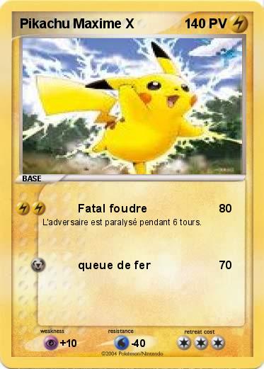 Pokemon Pikachu Maxime X