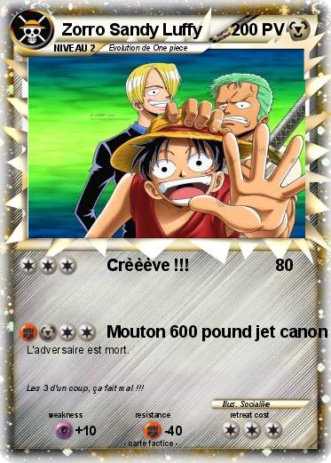 Pokemon Zorro Sandy Luffy