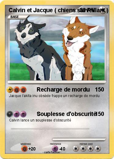 Pokemon Calvin et Jacque ( chiens surveillant )