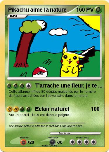 Pokemon Pikachu aime la nature