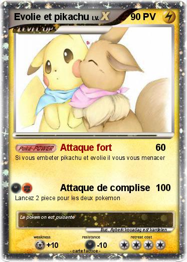 Pokemon Evolie et pikachu