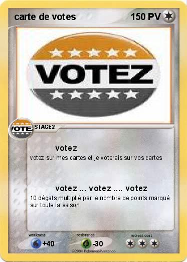 Pokemon carte de votes