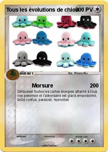 Pokemon Tous les évolutions de chiou