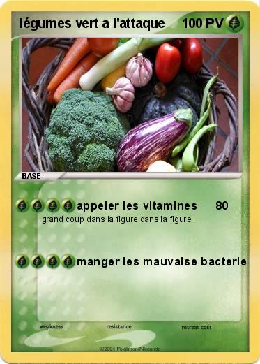Pokemon légumes vert a l'attaque