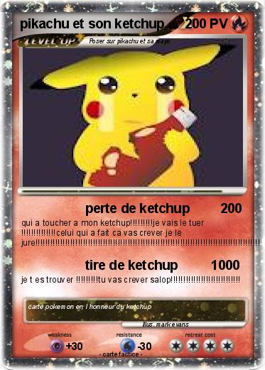Pokemon pikachu et son ketchup