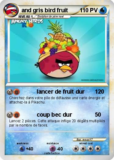 Pokemon and gris bird fruit