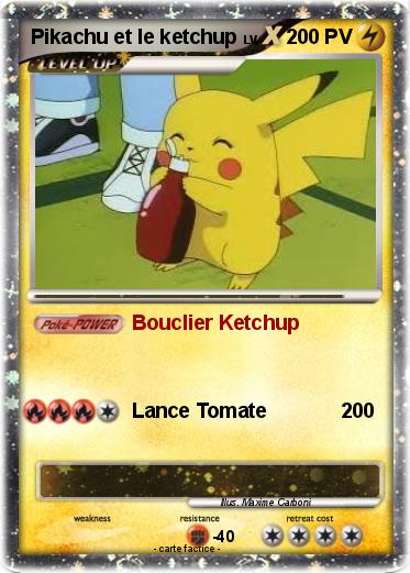 Pokemon Pikachu et le ketchup