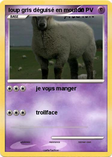 Pokemon loup gris déguisé en mouton