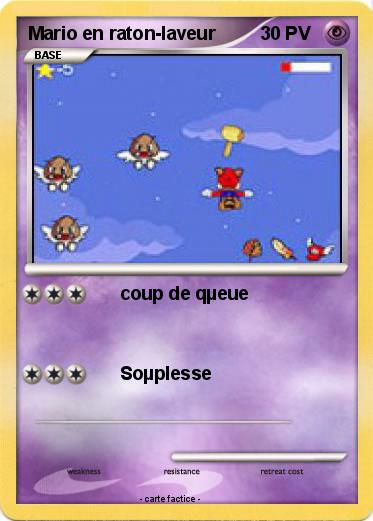 Pokemon Mario en raton-laveur