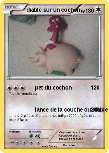 Pokemon diable sur un cochon