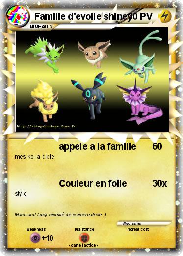 Pokemon Famille d'evolie shiney