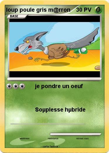 Pokemon loup poule gris m@rron