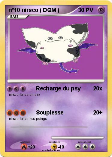 Pokemon n°10 nirsco ( DQM )