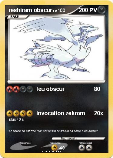 Pokemon reshiram obscur