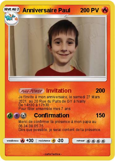 Pokemon Anniversaire Paul