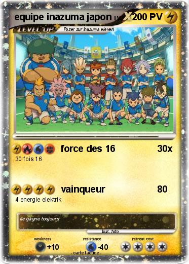 Pokemon equipe inazuma japon