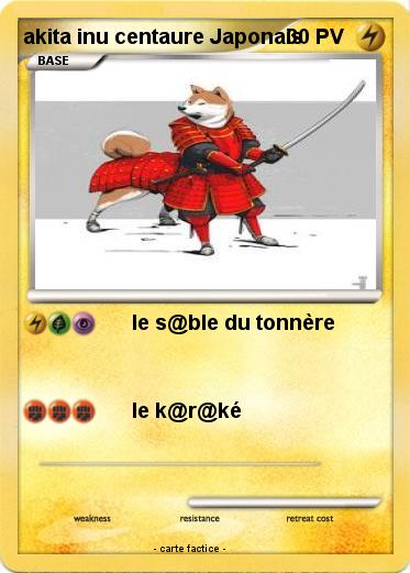 Pokemon akita inu centaure Japonais