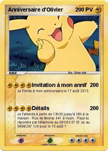 Pokemon Anniversaire d'Olivier