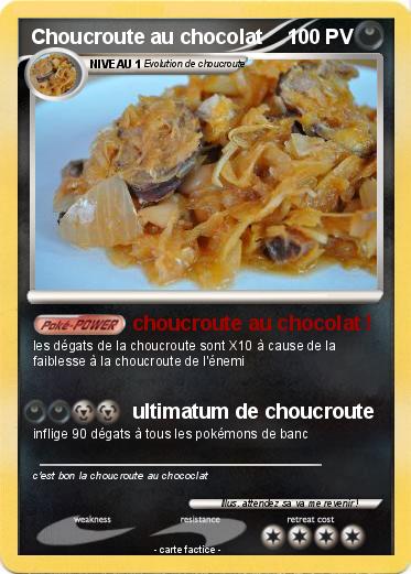 Pokemon Choucroute au chocolat
