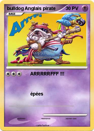 Pokemon bulldog Anglais pirate