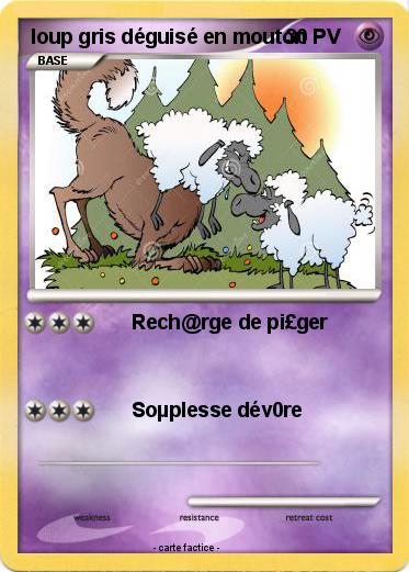 Pokemon loup gris déguisé en mouton