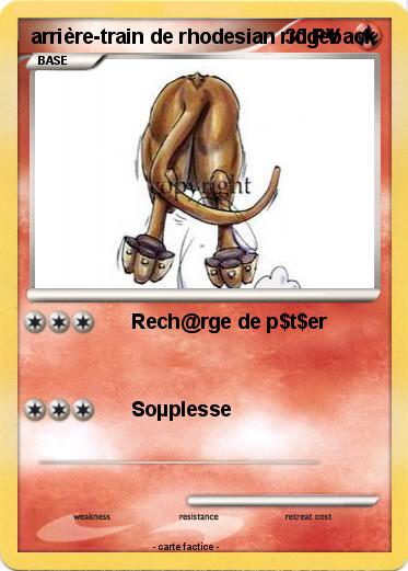 Pokemon arrière-train de rhodesian ridgeback