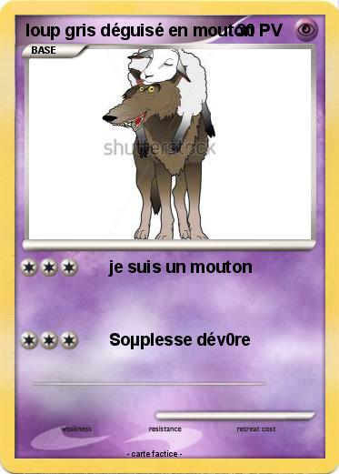 Pokemon loup gris déguisé en mouton