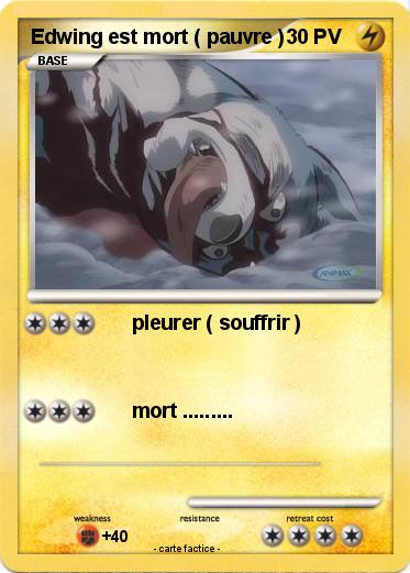 Pokemon Edwing est mort ( pauvre )
