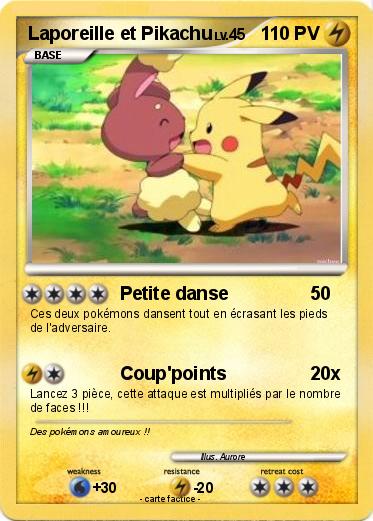 Pokemon Laporeille et Pikachu